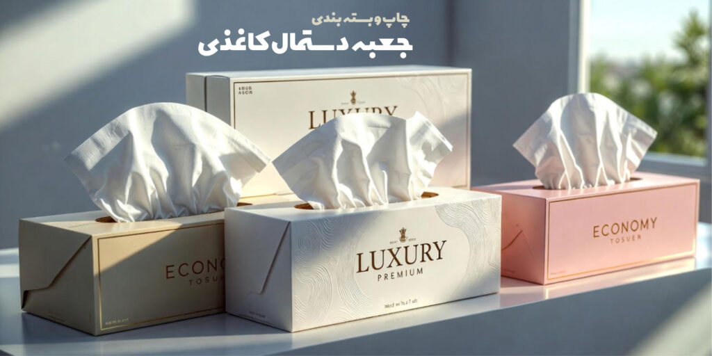 چاپ و بسته‌ بندی جعبه دستمال کاغذی